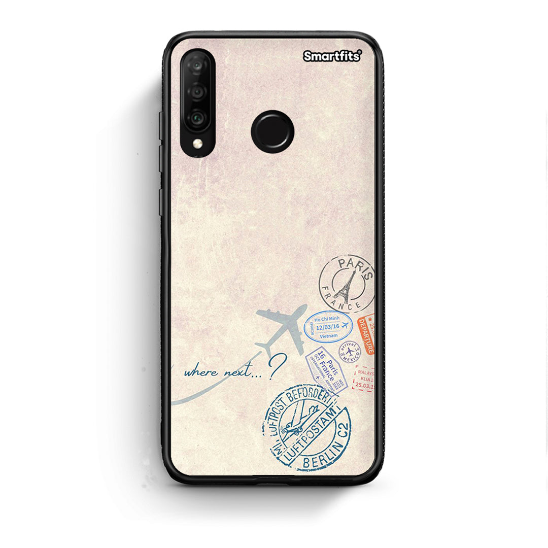 Huawei P30 Lite Where Next Θήκη από τη Smartfits με σχέδιο στο πίσω μέρος και μαύρο περίβλημα | Smartphone case with colorful back and black bezels by Smartfits