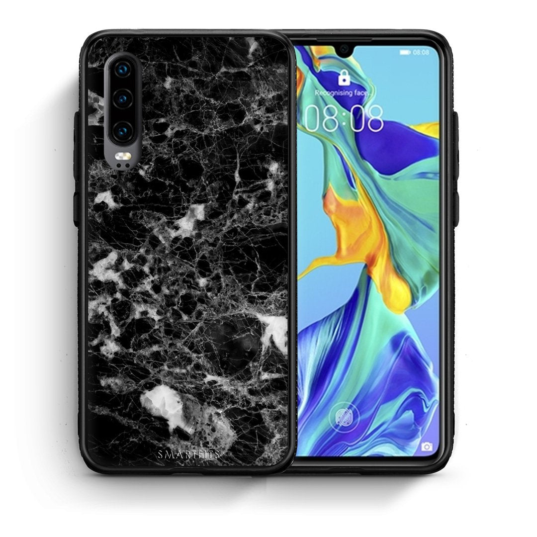 Θήκη Huawei P30 Male Marble από τη Smartfits με σχέδιο στο πίσω μέρος και μαύρο περίβλημα | Huawei P30 Male Marble case with colorful back and black bezels
