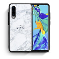 Thumbnail for Θήκη Huawei P30 Queen Marble από τη Smartfits με σχέδιο στο πίσω μέρος και μαύρο περίβλημα | Huawei P30 Queen Marble case with colorful back and black bezels