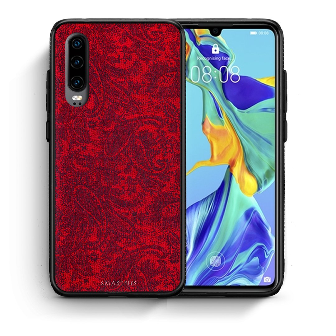 Θήκη Huawei P30 Paisley Cashmere από τη Smartfits με σχέδιο στο πίσω μέρος και μαύρο περίβλημα | Huawei P30 Paisley Cashmere case with colorful back and black bezels