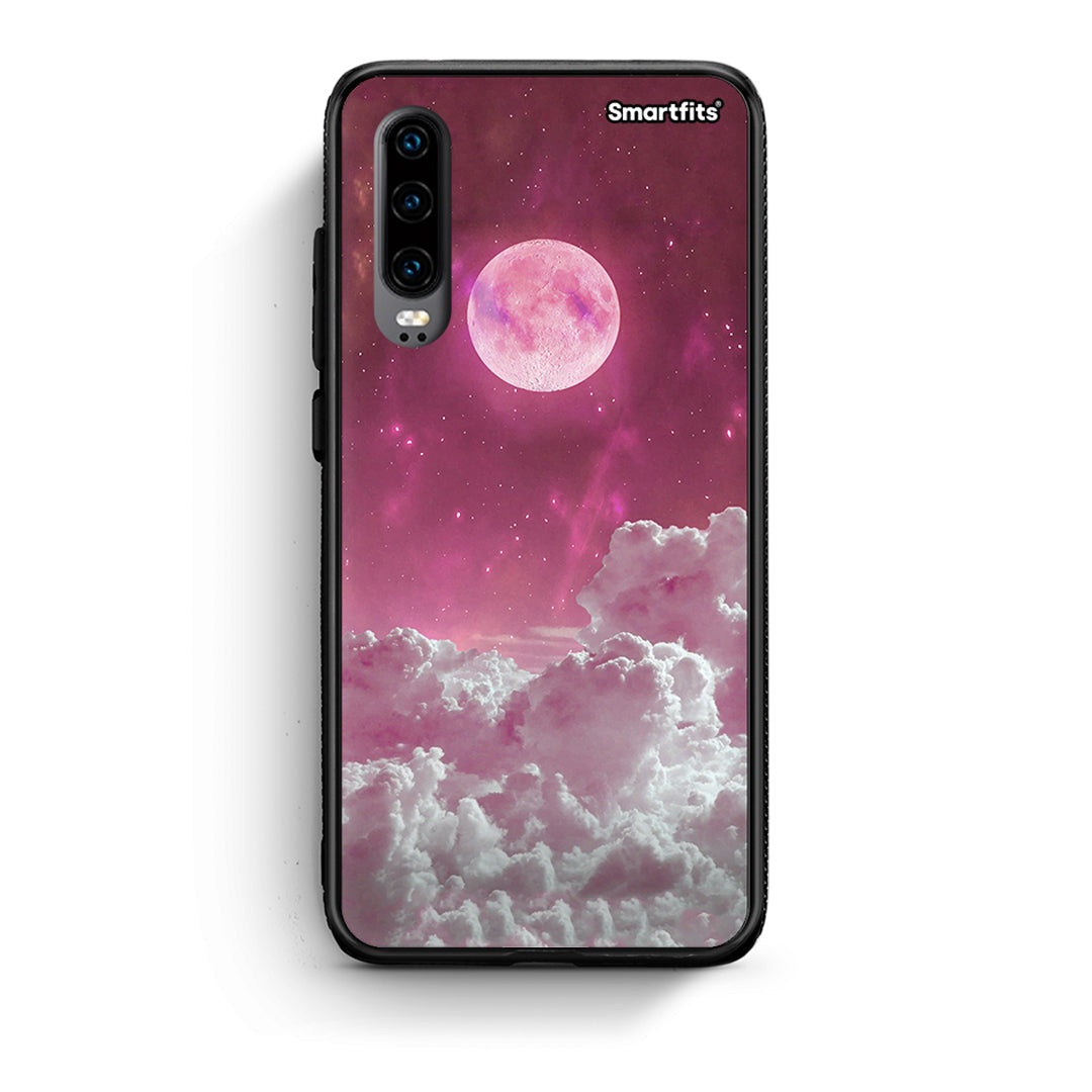 Huawei P30 Pink Moon Θήκη από τη Smartfits με σχέδιο στο πίσω μέρος και μαύρο περίβλημα | Smartphone case with colorful back and black bezels by Smartfits