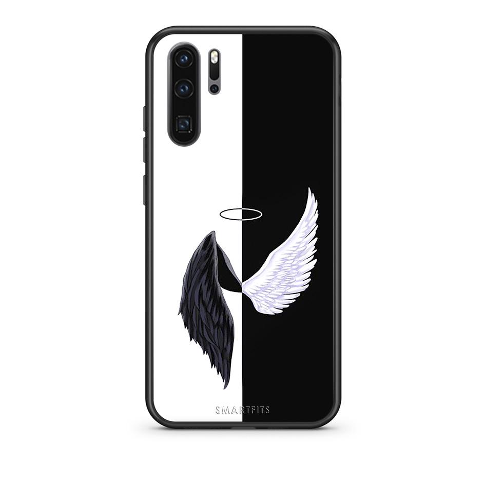 Huawei P30 Pro Angels Demons θήκη από τη Smartfits με σχέδιο στο πίσω μέρος και μαύρο περίβλημα | Smartphone case with colorful back and black bezels by Smartfits