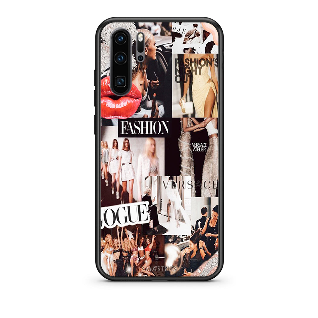 Huawei P30 Pro Collage Fashion Θήκη Αγίου Βαλεντίνου από τη Smartfits με σχέδιο στο πίσω μέρος και μαύρο περίβλημα | Smartphone case with colorful back and black bezels by Smartfits