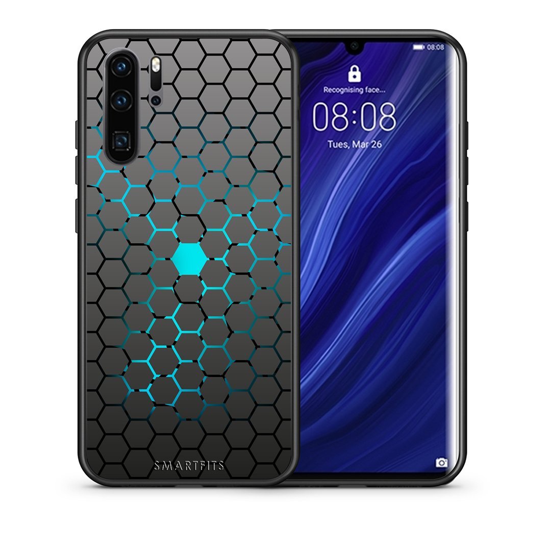 Θήκη Huawei P30 Pro Hexagonal Geometric από τη Smartfits με σχέδιο στο πίσω μέρος και μαύρο περίβλημα | Huawei P30 Pro Hexagonal Geometric case with colorful back and black bezels