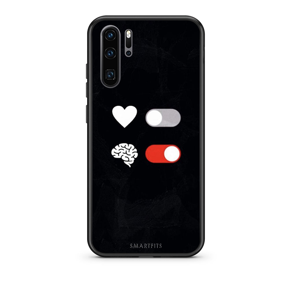 Huawei P30 Pro Heart Vs Brain Θήκη Αγίου Βαλεντίνου από τη Smartfits με σχέδιο στο πίσω μέρος και μαύρο περίβλημα | Smartphone case with colorful back and black bezels by Smartfits