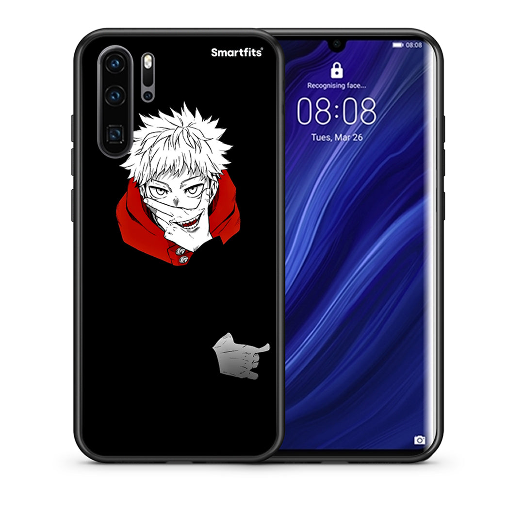 Θήκη Huawei P30 Pro Itadori Anime από τη Smartfits με σχέδιο στο πίσω μέρος και μαύρο περίβλημα | Huawei P30 Pro Itadori Anime case with colorful back and black bezels