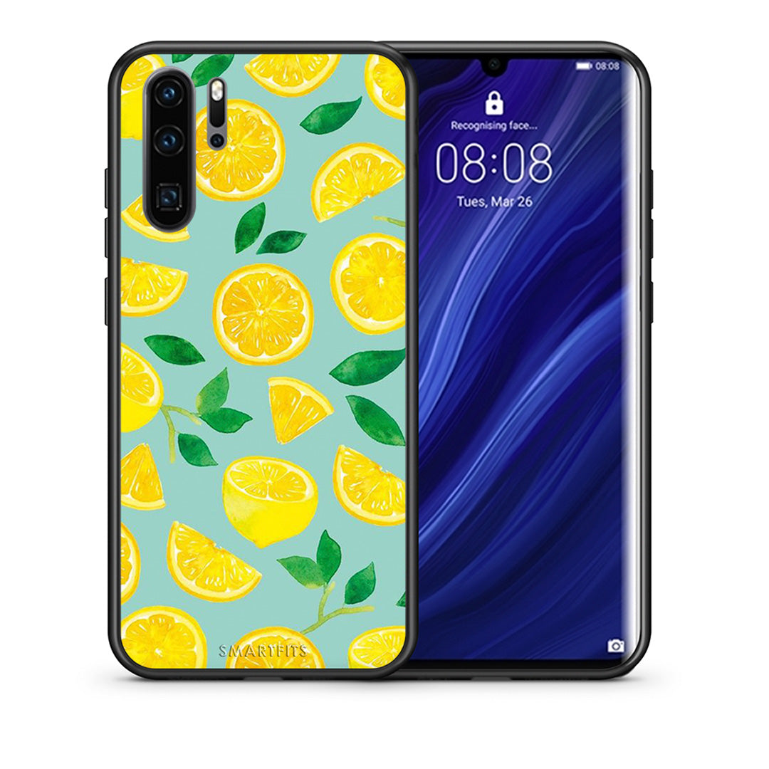 Θήκη Huawei P30 Pro Lemons από τη Smartfits με σχέδιο στο πίσω μέρος και μαύρο περίβλημα | Huawei P30 Pro Lemons case with colorful back and black bezels