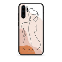 Thumbnail for Huawei P30 Pro LineArt Woman θήκη από τη Smartfits με σχέδιο στο πίσω μέρος και μαύρο περίβλημα | Smartphone case with colorful back and black bezels by Smartfits