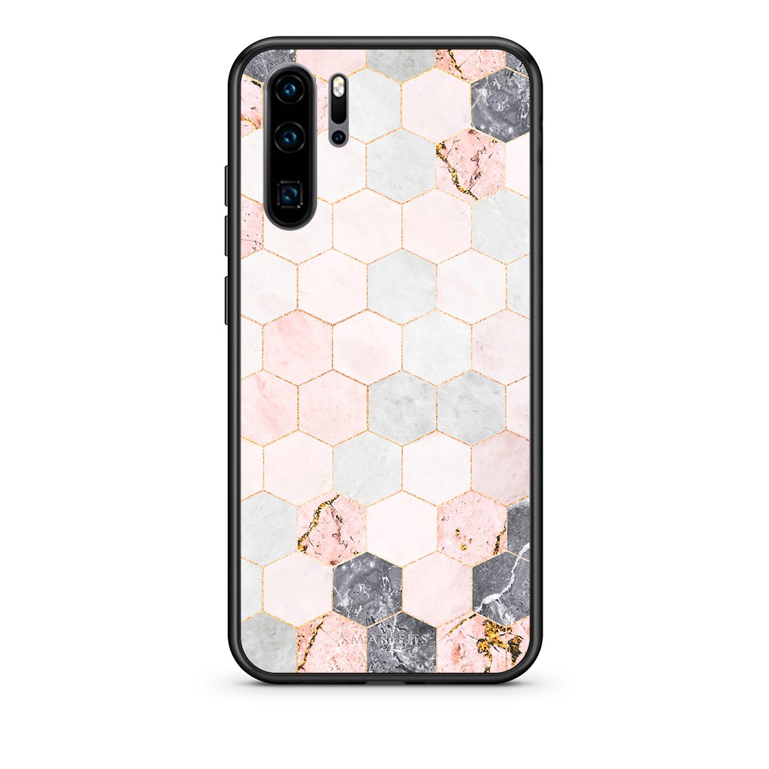 4 - Huawei P30 Pro Hexagon Pink Marble case, cover, bumper