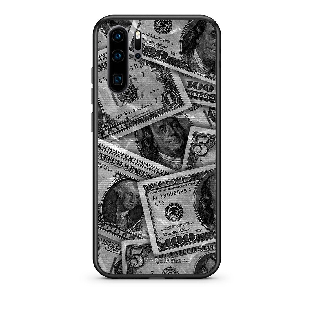 Huawei P30 Pro Money Dollars θήκη από τη Smartfits με σχέδιο στο πίσω μέρος και μαύρο περίβλημα | Smartphone case with colorful back and black bezels by Smartfits