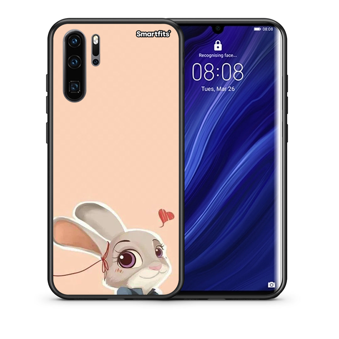 Θήκη Huawei P30 Pro Nick Wilde And Judy Hopps Love 2 από τη Smartfits με σχέδιο στο πίσω μέρος και μαύρο περίβλημα | Huawei P30 Pro Nick Wilde And Judy Hopps Love 2 case with colorful back and black bezels