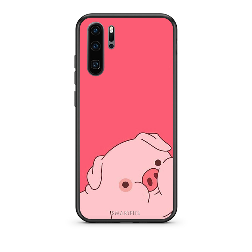 Huawei P30 Pro Pig Love 1 Θήκη Αγίου Βαλεντίνου από τη Smartfits με σχέδιο στο πίσω μέρος και μαύρο περίβλημα | Smartphone case with colorful back and black bezels by Smartfits