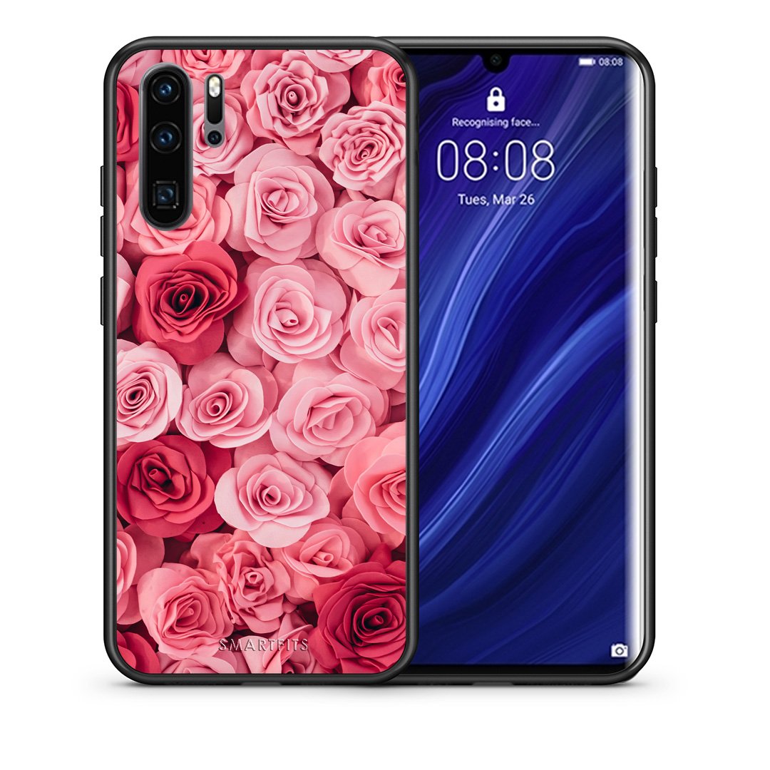 Θήκη Huawei P30 Pro RoseGarden Valentine από τη Smartfits με σχέδιο στο πίσω μέρος και μαύρο περίβλημα | Huawei P30 Pro RoseGarden Valentine case with colorful back and black bezels