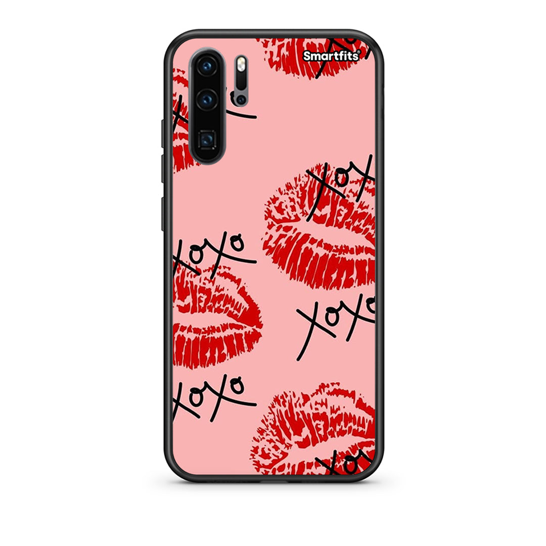 Huawei P30 Pro XOXO Lips θήκη από τη Smartfits με σχέδιο στο πίσω μέρος και μαύρο περίβλημα | Smartphone case with colorful back and black bezels by Smartfits