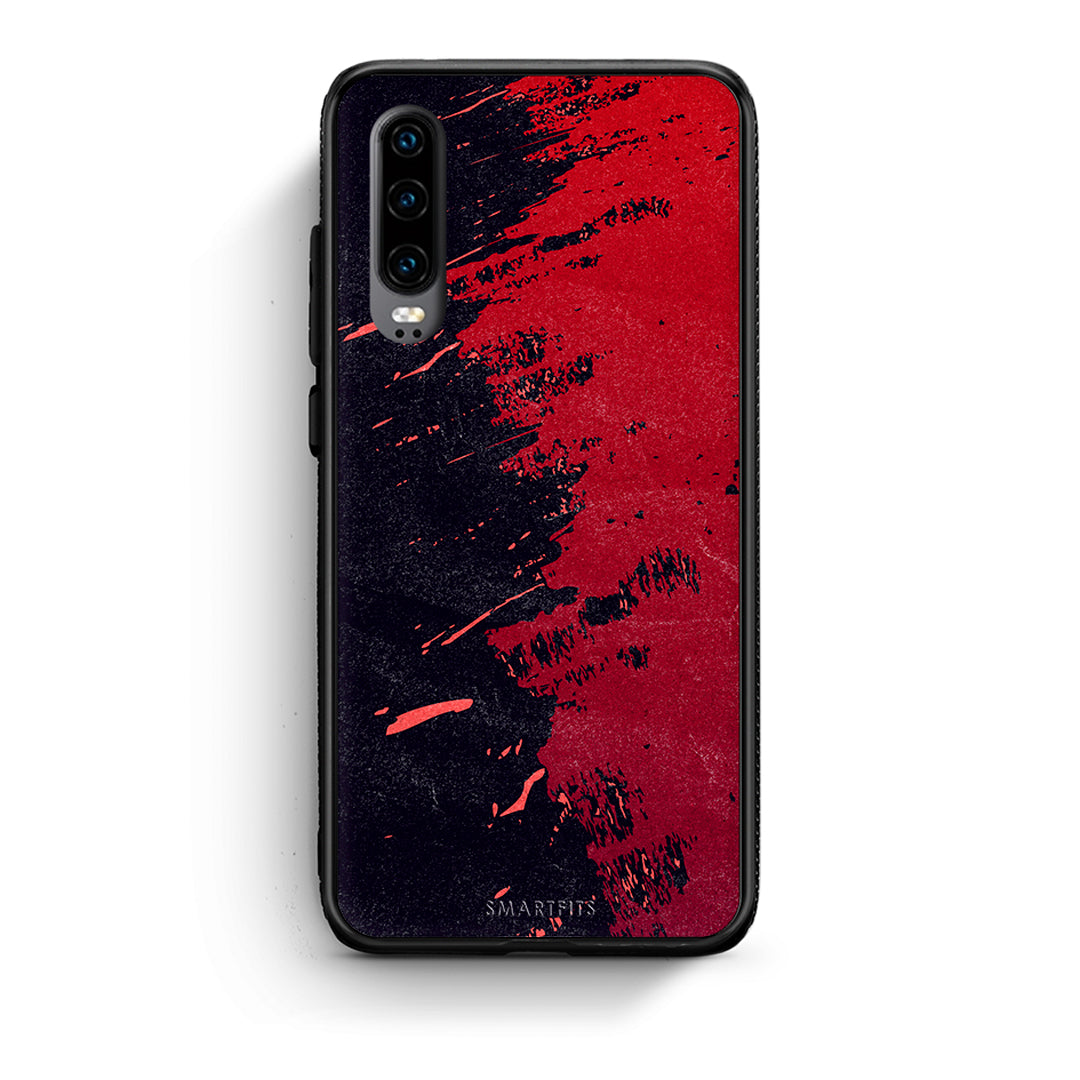 Huawei P30 Red Paint Θήκη Αγίου Βαλεντίνου από τη Smartfits με σχέδιο στο πίσω μέρος και μαύρο περίβλημα | Smartphone case with colorful back and black bezels by Smartfits