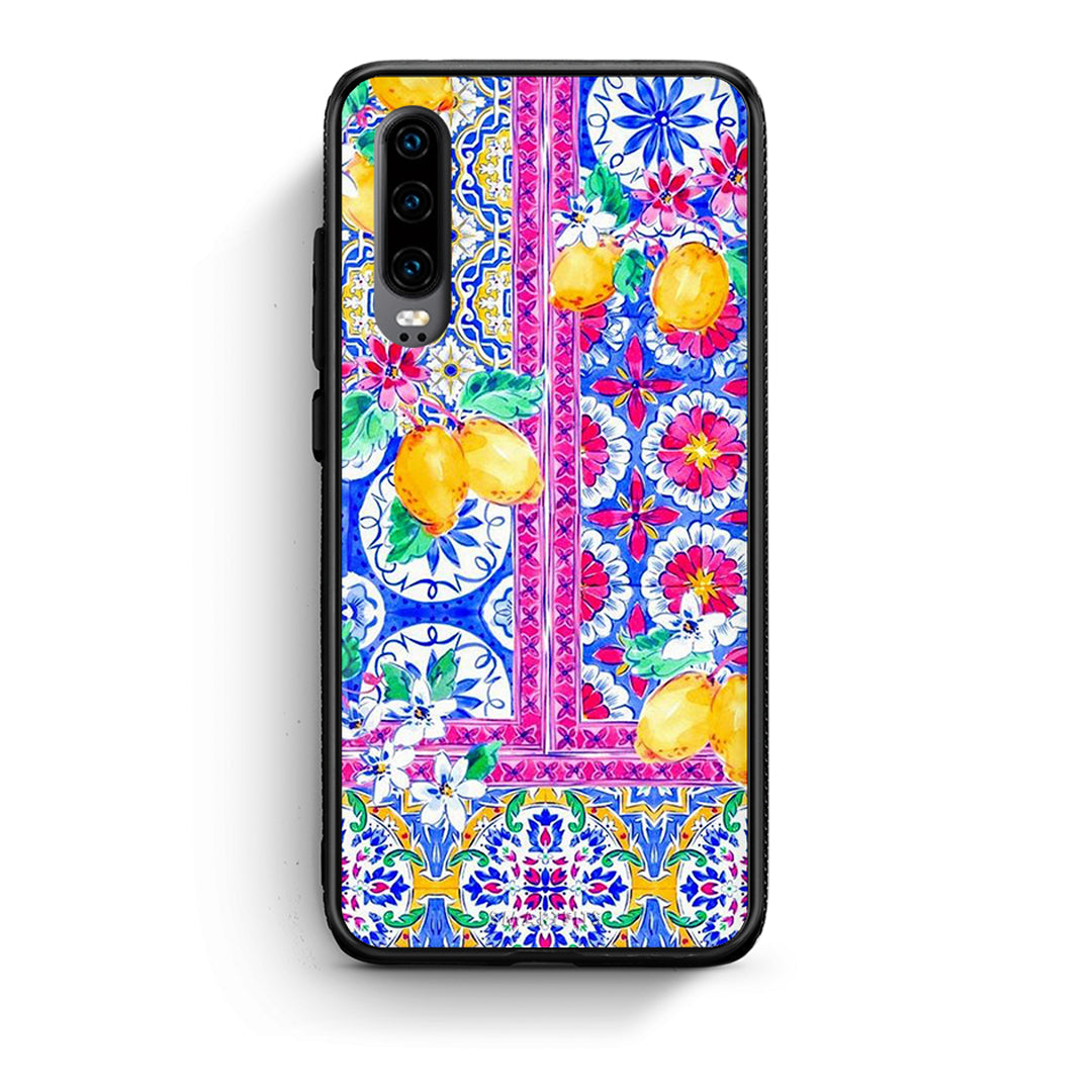 Huawei P30 Retro Spring θήκη από τη Smartfits με σχέδιο στο πίσω μέρος και μαύρο περίβλημα | Smartphone case with colorful back and black bezels by Smartfits