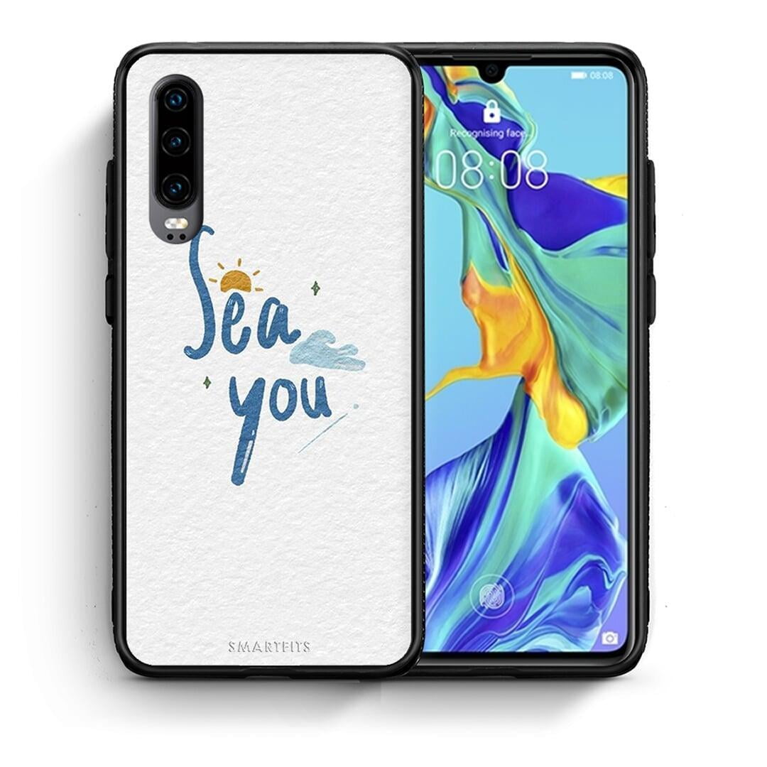 Θήκη Huawei P30 Sea You από τη Smartfits με σχέδιο στο πίσω μέρος και μαύρο περίβλημα | Huawei P30 Sea You case with colorful back and black bezels