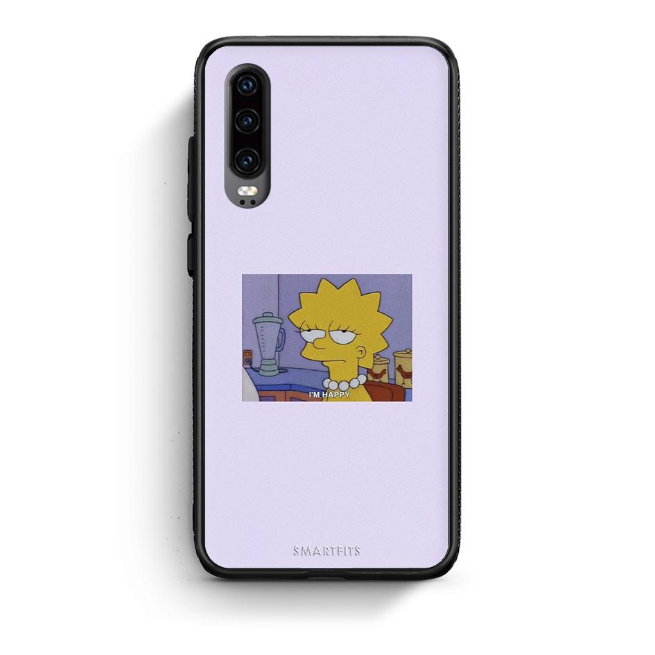 Huawei P30 So Happy θήκη από τη Smartfits με σχέδιο στο πίσω μέρος και μαύρο περίβλημα | Smartphone case with colorful back and black bezels by Smartfits