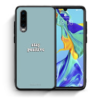 Thumbnail for Θήκη Huawei P30 Positive Text από τη Smartfits με σχέδιο στο πίσω μέρος και μαύρο περίβλημα | Huawei P30 Positive Text case with colorful back and black bezels