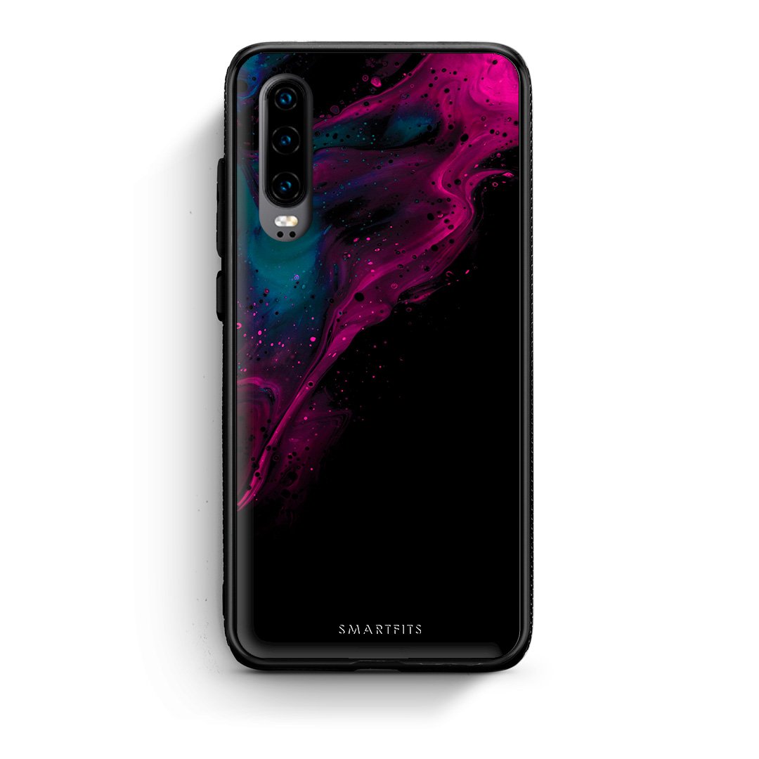 4 - Huawei P30 Pink Black Watercolor case, cover, bumper