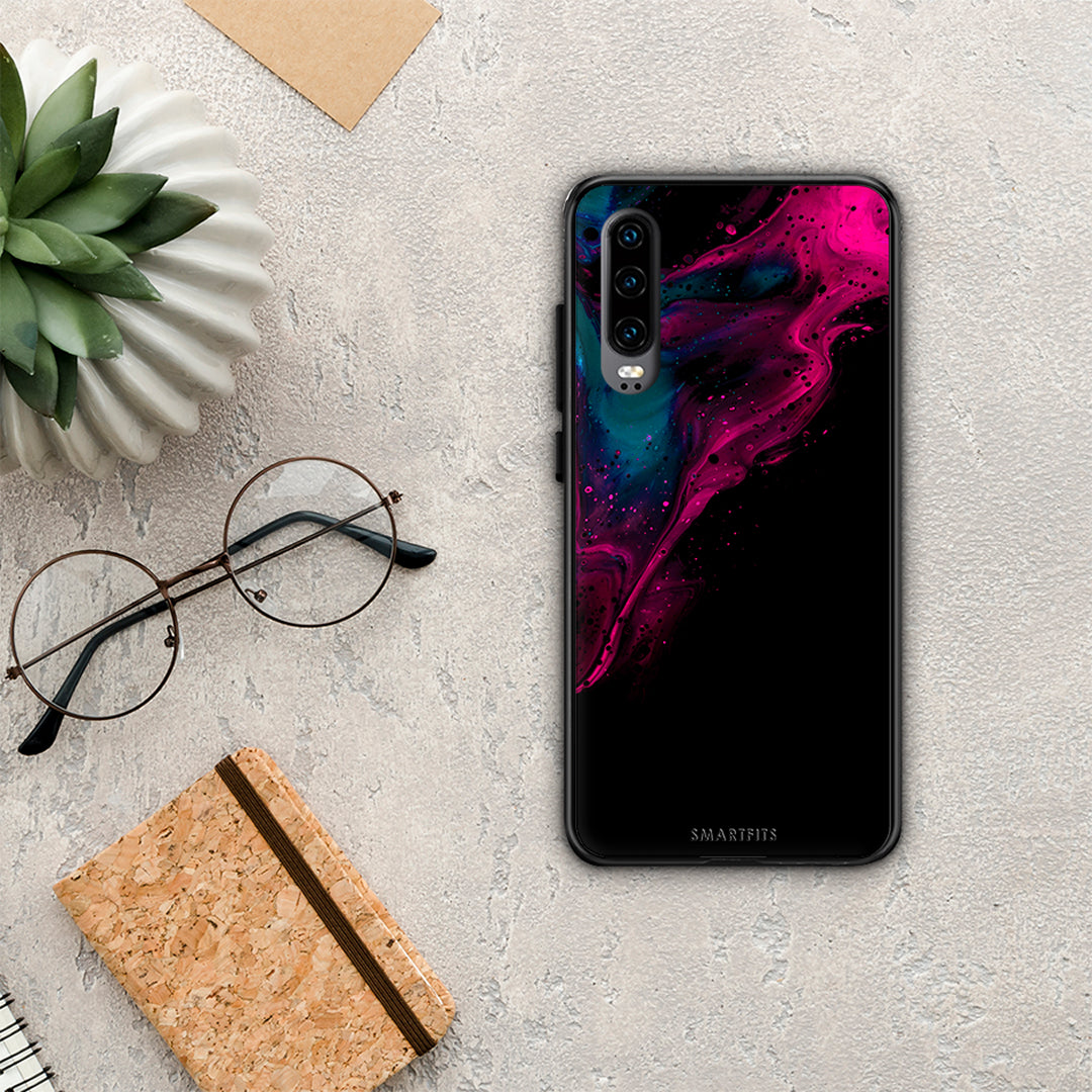 Watercolor Pink Black - Huawei P30 case