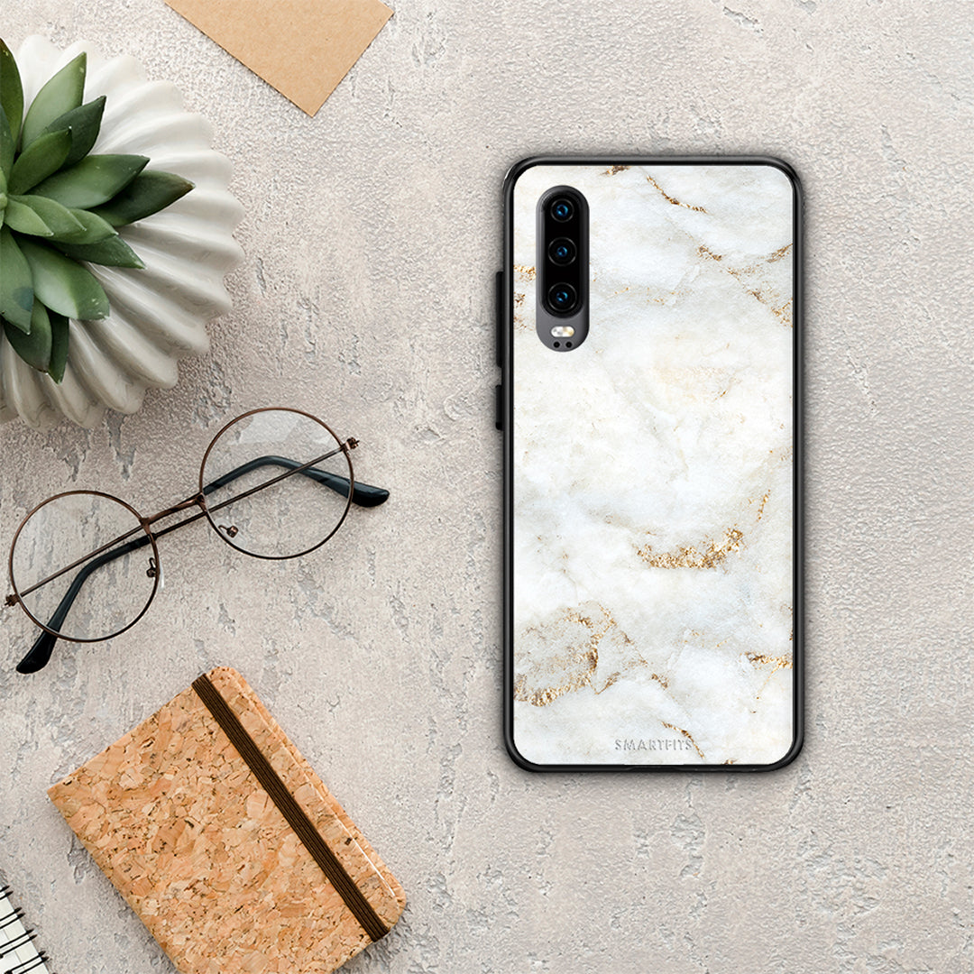 White Gold Marble - Huawei P30 case