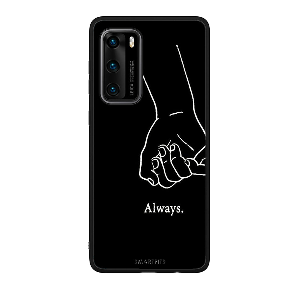 Huawei P40 Always & Forever 1 Θήκη Αγίου Βαλεντίνου από τη Smartfits με σχέδιο στο πίσω μέρος και μαύρο περίβλημα | Smartphone case with colorful back and black bezels by Smartfits