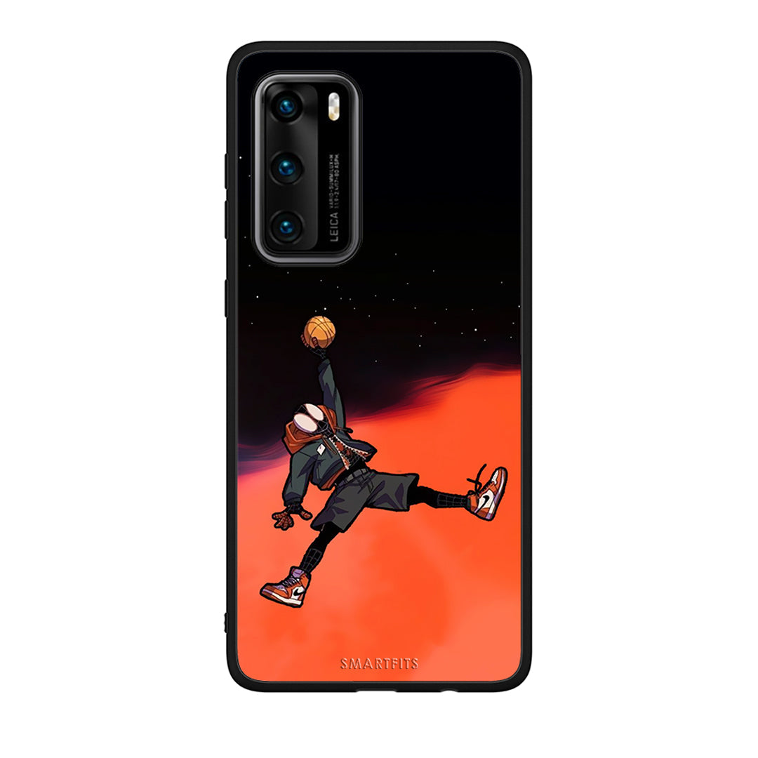 Huawei P40 Basketball Hero θήκη από τη Smartfits με σχέδιο στο πίσω μέρος και μαύρο περίβλημα | Smartphone case with colorful back and black bezels by Smartfits