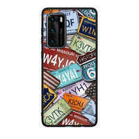 Thumbnail for Huawei P40 Car Plates θήκη από τη Smartfits με σχέδιο στο πίσω μέρος και μαύρο περίβλημα | Smartphone case with colorful back and black bezels by Smartfits