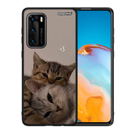 Thumbnail for Θήκη Huawei P40 Cats In Love από τη Smartfits με σχέδιο στο πίσω μέρος και μαύρο περίβλημα | Huawei P40 Cats In Love case with colorful back and black bezels