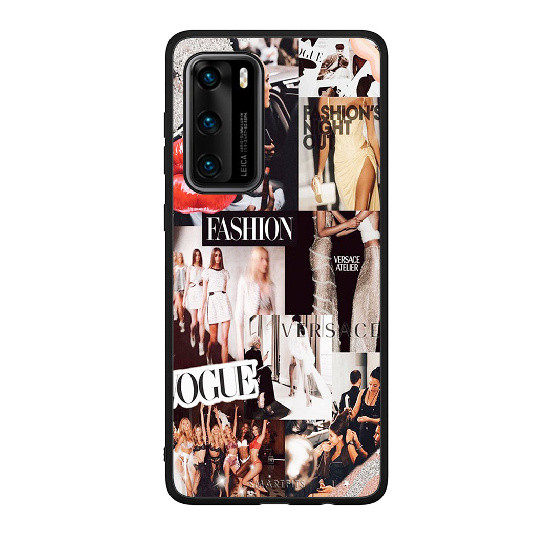 Huawei P40 Collage Fashion Θήκη Αγίου Βαλεντίνου από τη Smartfits με σχέδιο στο πίσω μέρος και μαύρο περίβλημα | Smartphone case with colorful back and black bezels by Smartfits