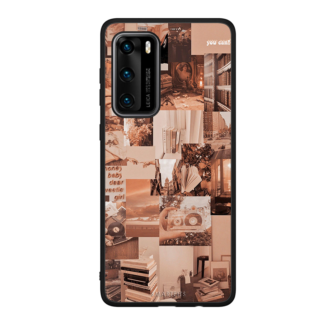 Huawei P40 Collage You Can Θήκη Αγίου Βαλεντίνου από τη Smartfits με σχέδιο στο πίσω μέρος και μαύρο περίβλημα | Smartphone case with colorful back and black bezels by Smartfits