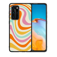 Thumbnail for Θήκη Huawei P40 Colourful Waves από τη Smartfits με σχέδιο στο πίσω μέρος και μαύρο περίβλημα | Huawei P40 Colourful Waves case with colorful back and black bezels