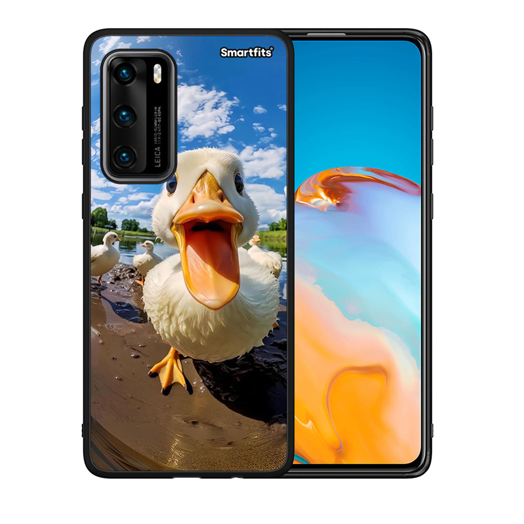 Θήκη Huawei P40 Duck Face από τη Smartfits με σχέδιο στο πίσω μέρος και μαύρο περίβλημα | Huawei P40 Duck Face case with colorful back and black bezels