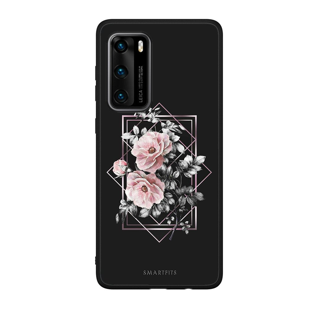 4 - Huawei P40 Frame Flower case, cover, bumper