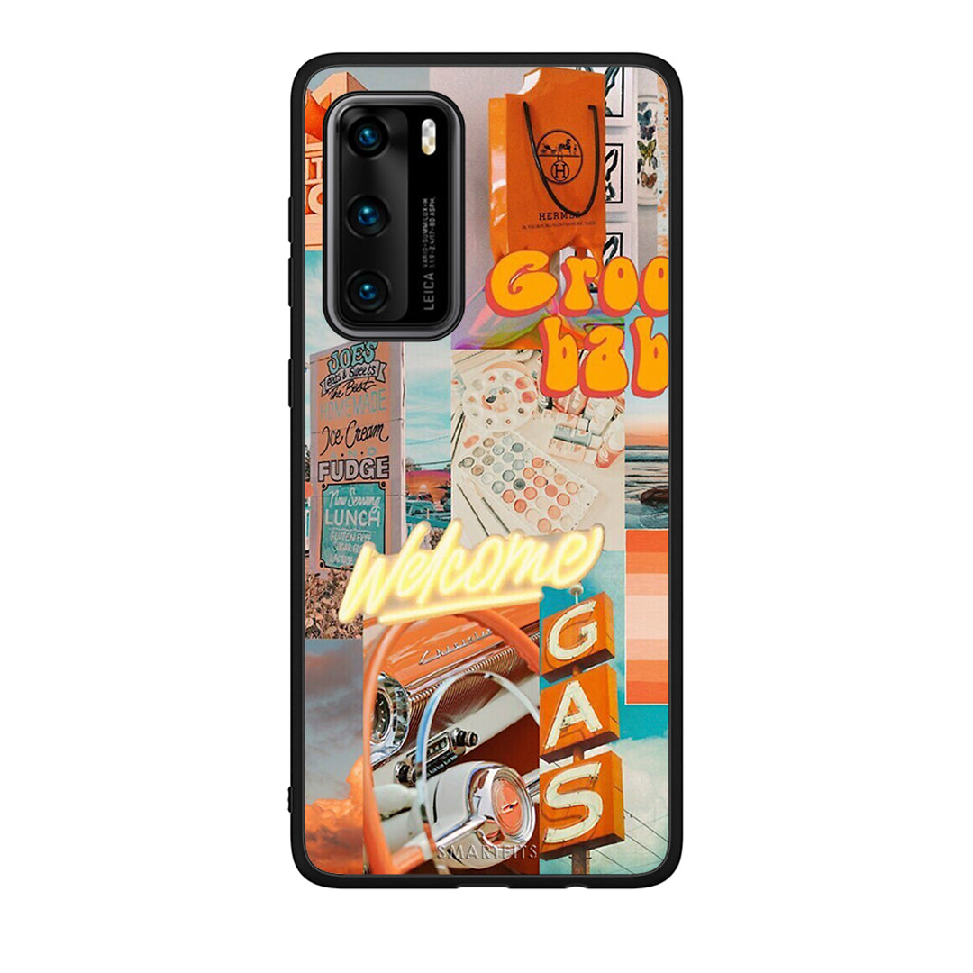 Huawei P40 Groovy Babe Θήκη Αγίου Βαλεντίνου από τη Smartfits με σχέδιο στο πίσω μέρος και μαύρο περίβλημα | Smartphone case with colorful back and black bezels by Smartfits
