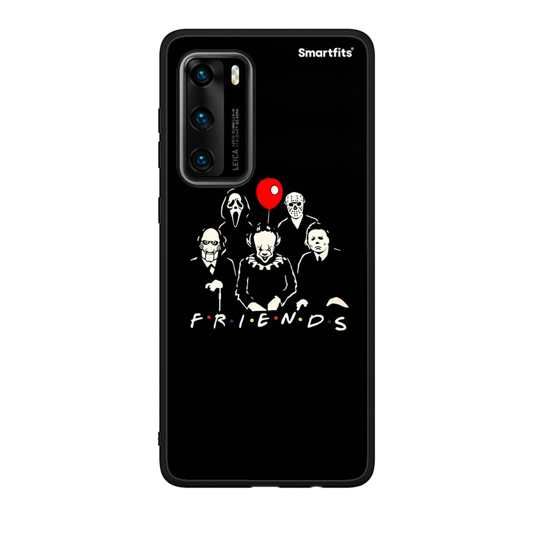 Huawei P40 Halloween Friends Θήκη από τη Smartfits με σχέδιο στο πίσω μέρος και μαύρο περίβλημα | Smartphone case with colorful back and black bezels by Smartfits