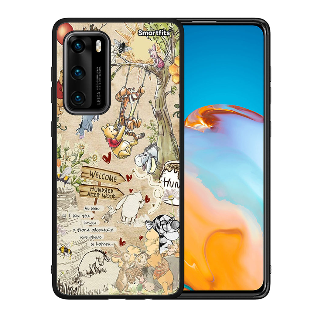 Θήκη Huawei P40 Happy Friends από τη Smartfits με σχέδιο στο πίσω μέρος και μαύρο περίβλημα | Huawei P40 Happy Friends case with colorful back and black bezels