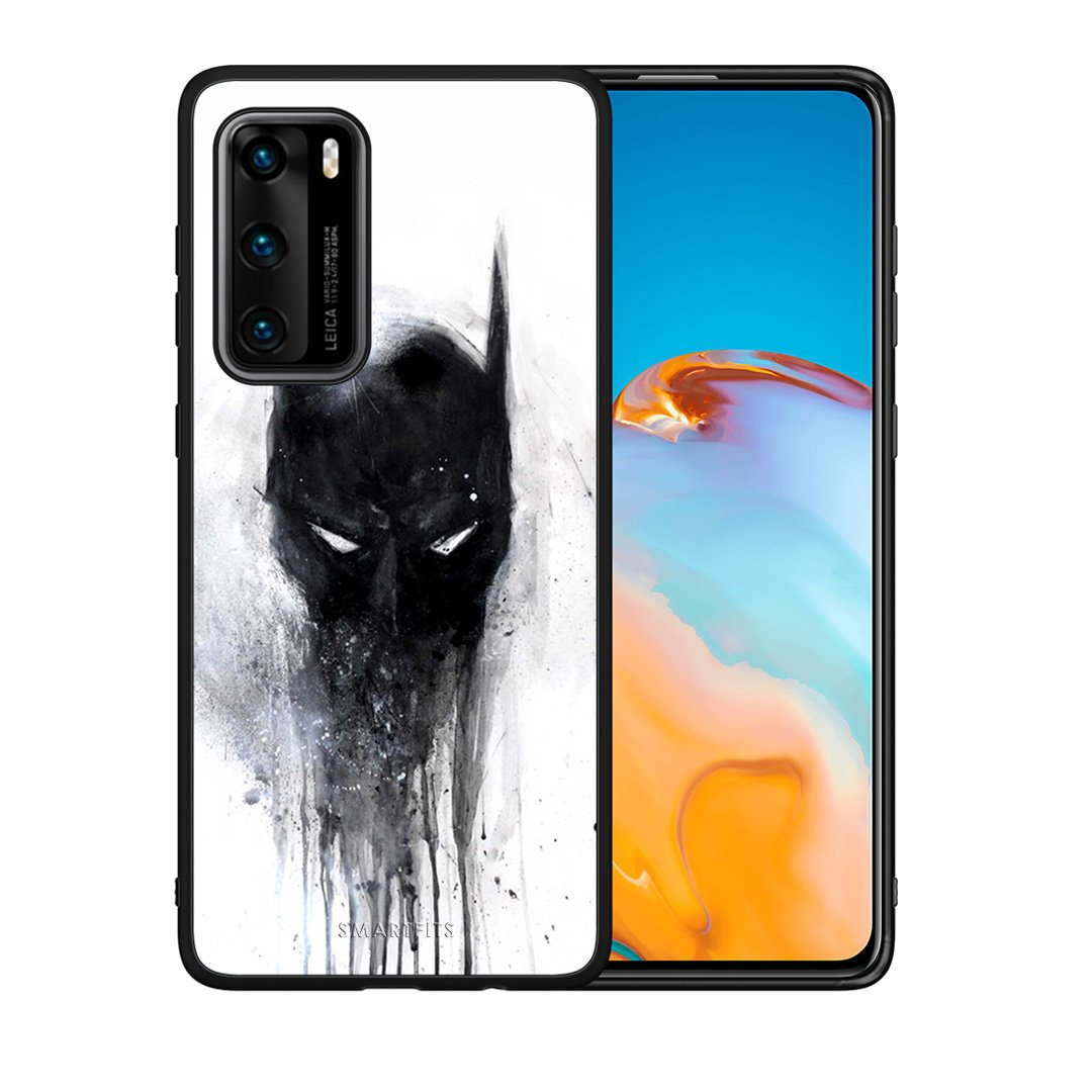 Θήκη Huawei P40 Paint Bat Hero από τη Smartfits με σχέδιο στο πίσω μέρος και μαύρο περίβλημα | Huawei P40 Paint Bat Hero case with colorful back and black bezels