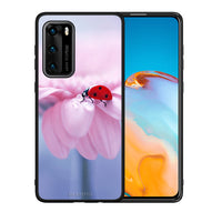 Thumbnail for Θήκη Huawei P40 Ladybug Flower από τη Smartfits με σχέδιο στο πίσω μέρος και μαύρο περίβλημα | Huawei P40 Ladybug Flower case with colorful back and black bezels