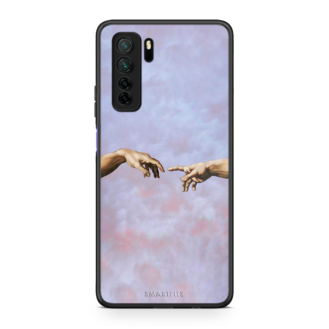 Θήκη Huawei P40 Lite 5G Adam Hand από τη Smartfits με σχέδιο στο πίσω μέρος και μαύρο περίβλημα | Huawei P40 Lite 5G Adam Hand Case with Colorful Back and Black Bezels