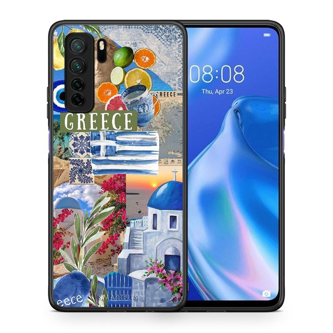 Θήκη Huawei P40 Lite 5G All Greek από τη Smartfits με σχέδιο στο πίσω μέρος και μαύρο περίβλημα | Huawei P40 Lite 5G All Greek Case with Colorful Back and Black Bezels