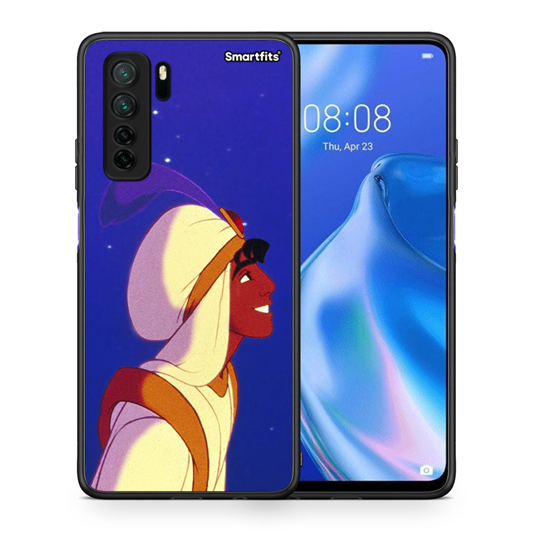 Θήκη Huawei P40 Lite 5G Alladin And Jasmine Love 1 από τη Smartfits με σχέδιο στο πίσω μέρος και μαύρο περίβλημα | Huawei P40 Lite 5G Alladin And Jasmine Love 1 Case with Colorful Back and Black Bezels