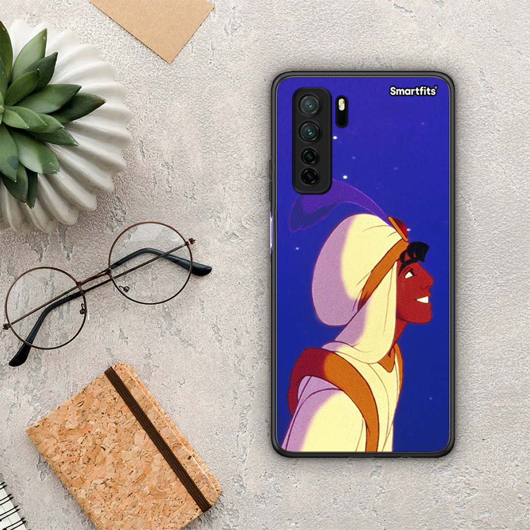 Θήκη Huawei P40 Lite 5G Alladin And Jasmine Love 1 από τη Smartfits με σχέδιο στο πίσω μέρος και μαύρο περίβλημα | Huawei P40 Lite 5G Alladin And Jasmine Love 1 Case with Colorful Back and Black Bezels