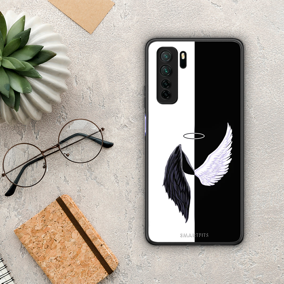 Θήκη Huawei P40 Lite 5G Angels Demons από τη Smartfits με σχέδιο στο πίσω μέρος και μαύρο περίβλημα | Huawei P40 Lite 5G Angels Demons Case with Colorful Back and Black Bezels