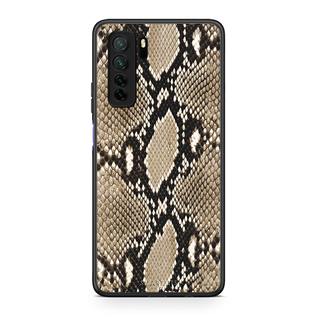 Θήκη Huawei P40 Lite 5G Animal Fashion Snake από τη Smartfits με σχέδιο στο πίσω μέρος και μαύρο περίβλημα | Huawei P40 Lite 5G Animal Fashion Snake Case with Colorful Back and Black Bezels
