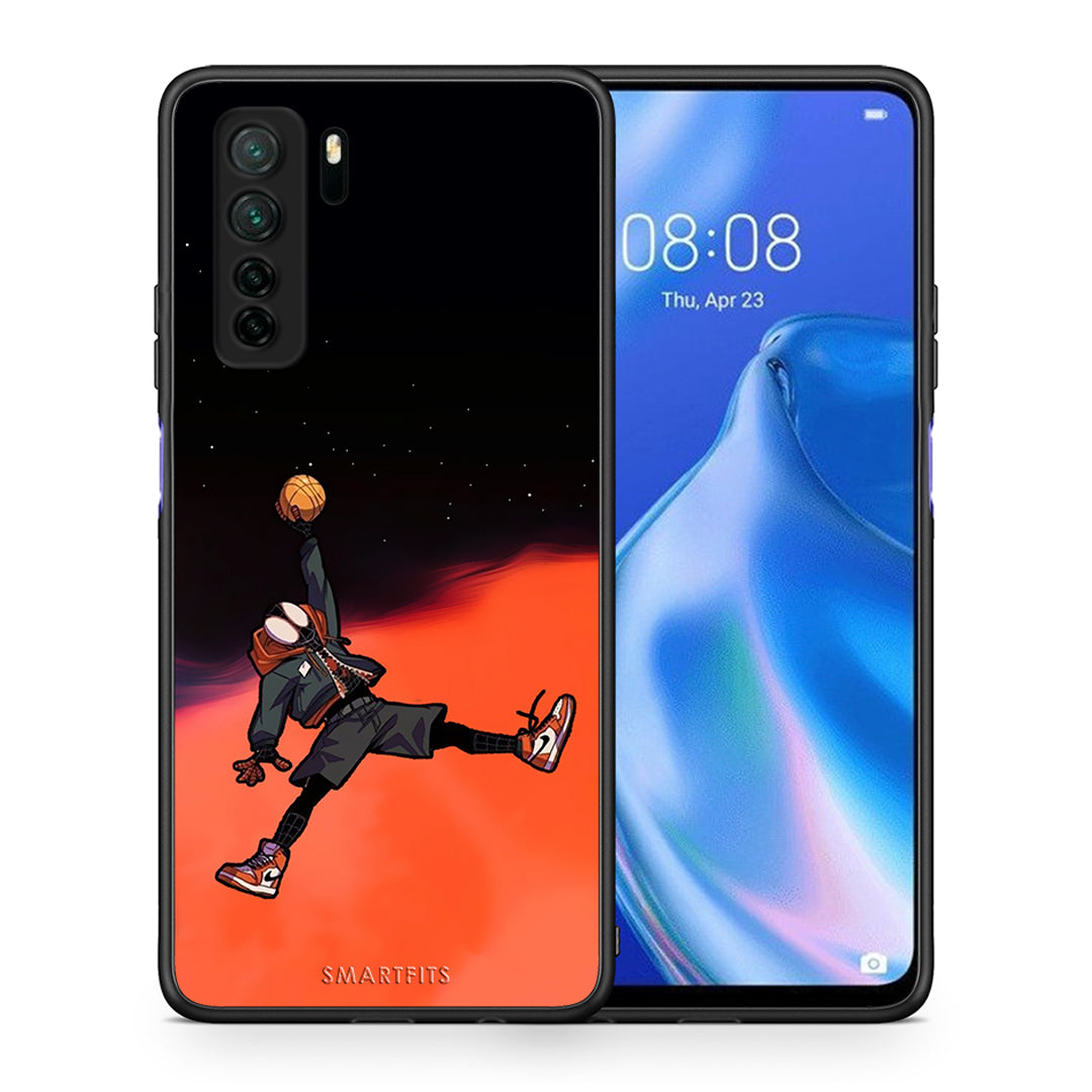 Θήκη Huawei P40 Lite 5G Basketball Hero από τη Smartfits με σχέδιο στο πίσω μέρος και μαύρο περίβλημα | Huawei P40 Lite 5G Basketball Hero Case with Colorful Back and Black Bezels