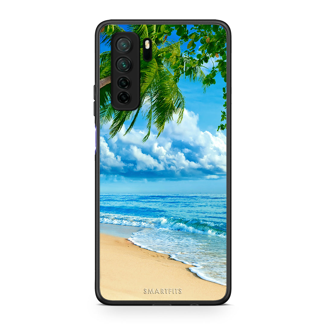 Θήκη Huawei P40 Lite 5G Beautiful Beach από τη Smartfits με σχέδιο στο πίσω μέρος και μαύρο περίβλημα | Huawei P40 Lite 5G Beautiful Beach Case with Colorful Back and Black Bezels