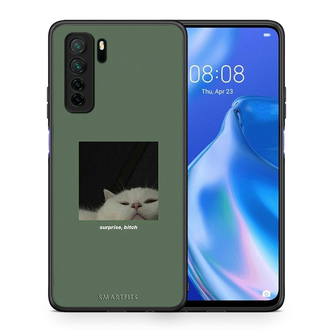 Θήκη Huawei P40 Lite 5G Bitch Surprise από τη Smartfits με σχέδιο στο πίσω μέρος και μαύρο περίβλημα | Huawei P40 Lite 5G Bitch Surprise Case with Colorful Back and Black Bezels