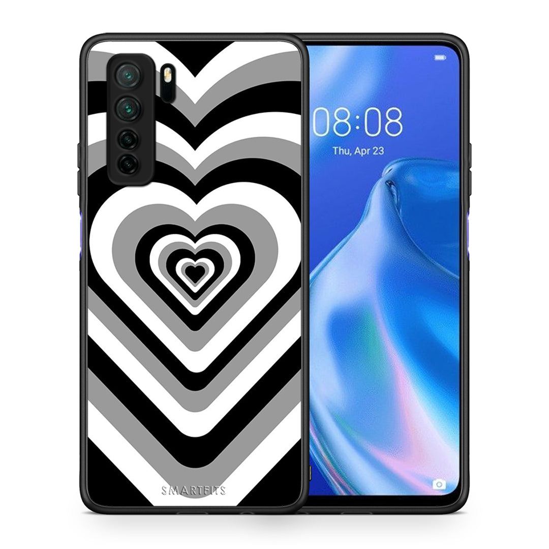 Θήκη Huawei P40 Lite 5G Black Hearts από τη Smartfits με σχέδιο στο πίσω μέρος και μαύρο περίβλημα | Huawei P40 Lite 5G Black Hearts Case with Colorful Back and Black Bezels